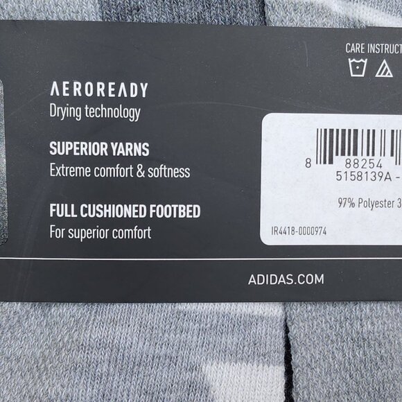 Adidas Womens Cushioned AeroReady Ankle Socks 6 Pair Shoe Size 5-10 Gray - Picture 4 of 8